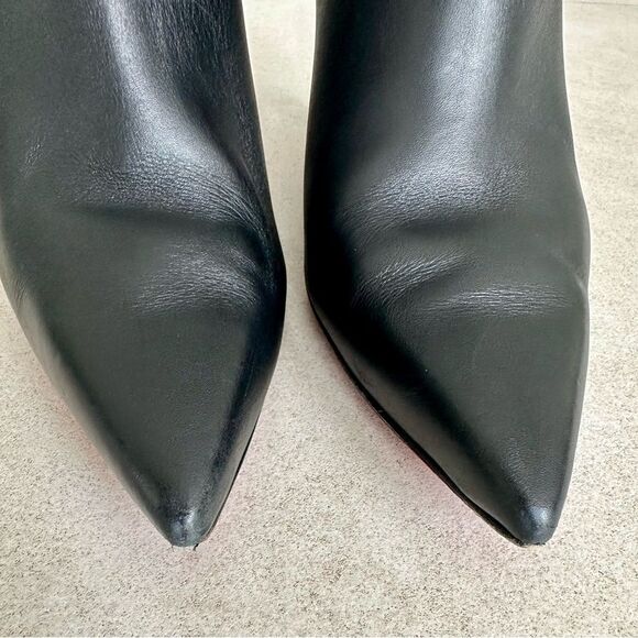 Christian Louboutin Condora Leather Pointed Toe Heels Black Ankle Booties EU40.5 - Picture 4 of 13